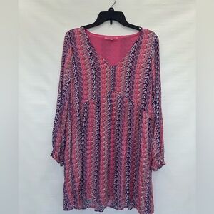 Simply Southern Dress Women’s Medium Multicolor Polyester Blend Long Sleeve NWT